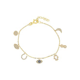 Zirkon Charm Bileklik / 925 Gümüş