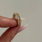 Üç Şerit Taşlı-Baget Yüzük