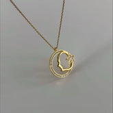 Ay-Yıldız-Atatürk Silüeti Kolye /925 Gümüş