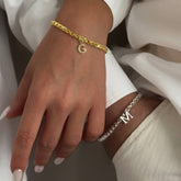 Arpa Zincir Çift Bilekliği / 925 Gümüş