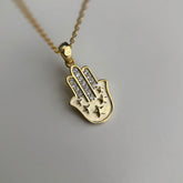 Hamsa Yıldız Detay Kolye / 925 Gümüş