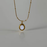 Çelik Oval-Sedef Kolye