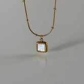 Kare-Sedef Çelik Kolye