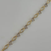 Taşlı Kalp Şekilli Bileklik / 925 Gümüş