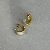 Taşlı İğne Küpe / 925 Gümüş