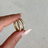 Taşlı Halka Küpe / 925 Gümüş