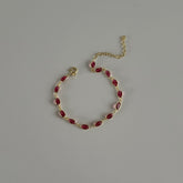 Bordo Kristal Bileklik / 925 Gümüş