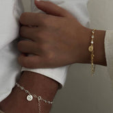 Harf Zincir Parıltılı Bileklik / 925 Gümüş