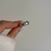 Taşlı Şerit Ayarlanır Yüzük