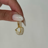 Kalp Full Taş Küpe /925 Gümüş