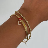 Harfli Kelepçe-Bileklik Kombin / 925 Gümüş