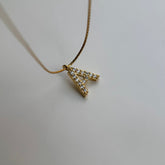 Minimal Taşlı Harf Kolye / 925 Gümüş
