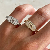 Sedef-Taşlı Ayarlanır Yüzük