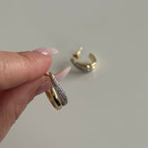 Yarı Taşlı Asimetrik Model Küpe