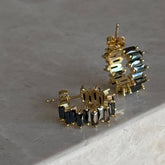 Siyah Baget Küpe / 925 Gümüş