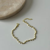 Taşlı Üç Yaprak Bileklik /925 Gümüş