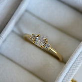 Minimal Yuvarlak Taş Yüzük/ 925 Gümüş