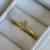 Minimal Dört Taşlı Yüzük /925 Gümüş