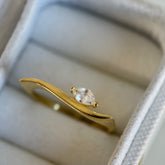 Damla Taş Asimetrik Yüzük /925 Gümüş