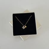 Taşlı Harf-Kalp Tarih Kolye / 925 Gümüş