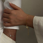 Harf Zincir Çift Bileklik /925 Gümüş