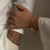 Burgu Harf Çift Bileklik / 925 Gümüş