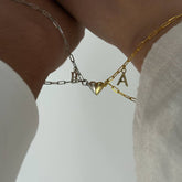 Kalp Mıknatıs Çift Bilekliği / 925 Gümüş