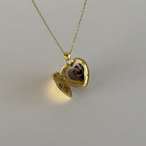 Resimli Açılır-Kapanır Kalp Kolye/ 925 Gümüş