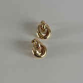 İkili Sarmal Yuvarlak Küpe