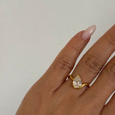 Damla Kristal Taş Yüzük /925 Gümüş