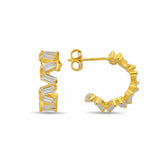 Baget Zikzak Asimetrik Küpe / 925 Gümüş