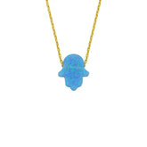 Fatimas Hand Opal kette (7017455255597)