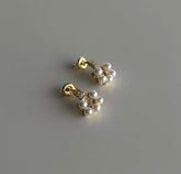 Zirkon taşlı inci küpe / 925 Gümüş