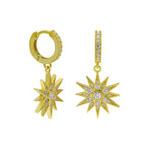 Güneş Uçlu Küpe / 925 Gümüş