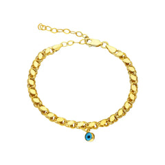 Pullu Zincir Nazar Bileklik / 925 Gümüş