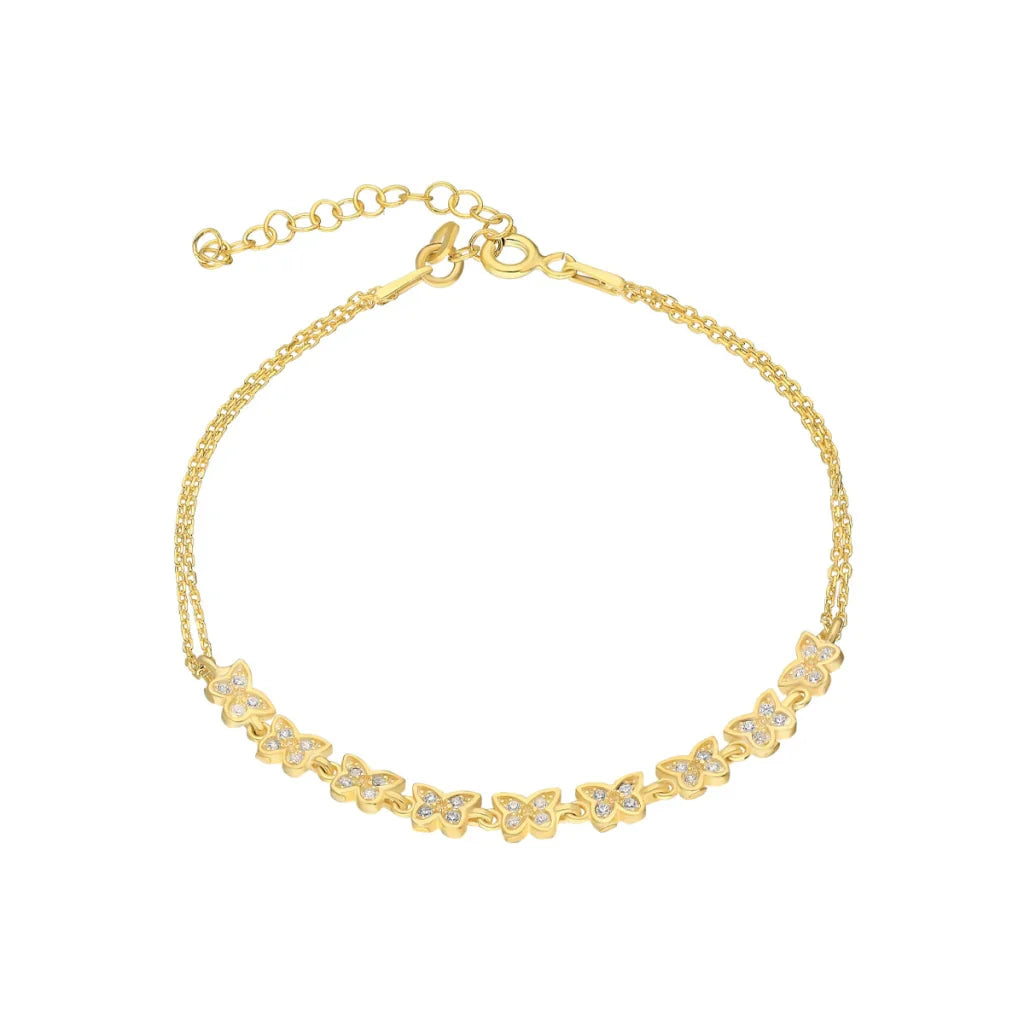 Kelebek Zirkon Bileklik / 925 Gümüş