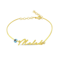 İsimli Nazar Bileklik / 925 Gümüş