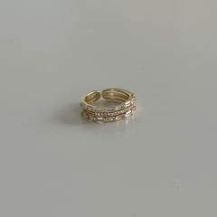 Üç Şerit Taşlı-Baget Yüzük