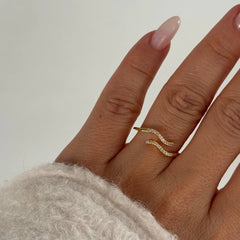 Asimetrik Taşlı Ayarlanabilir Yüzük