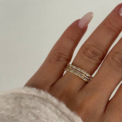 Üç Şerit Taşlı-Baget Yüzük