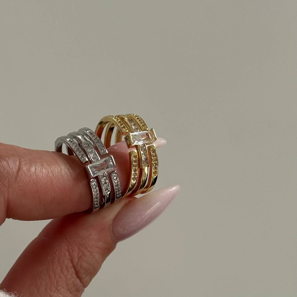 Kalın Baget Dört Sıralı Yüzük