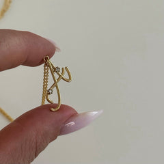 Pırıltılı Harf Kolye / 925 Gümüş