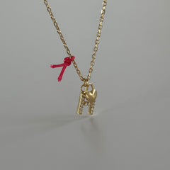 Taşlı Harf-Kalp Detay Kolye / 925 Gümüş