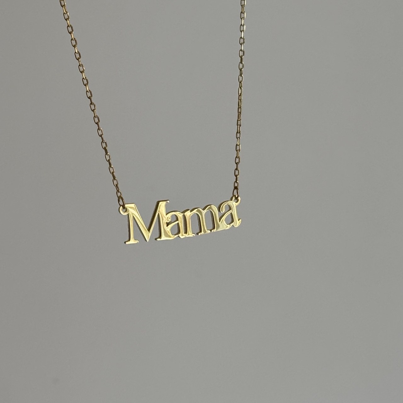 Düz Mama Yazılı Kolye / 925 Gümüş