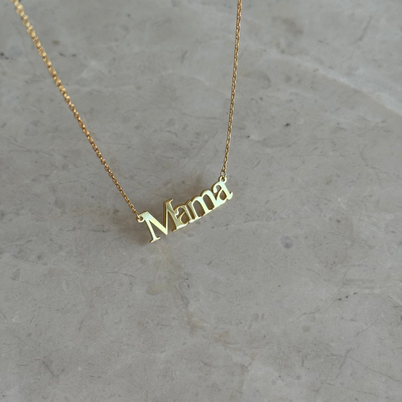 Düz Mama Yazılı Kolye / 925 Gümüş