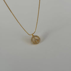 Taşlı Barış Sembol Kolye