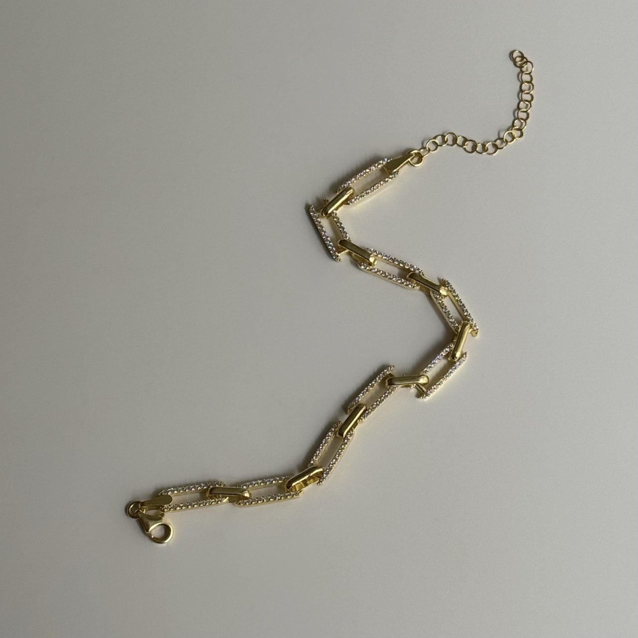 Oval Taşlı Ataç Bileklik / 925 Gümüş