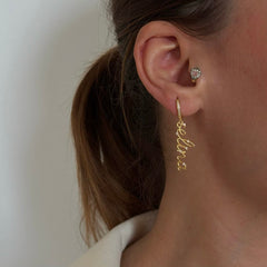 İstediğini Yazdır Küpe / 925 Gümüş