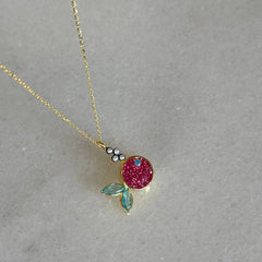 Taşlı Renkli Kolye / 925 Gümüş