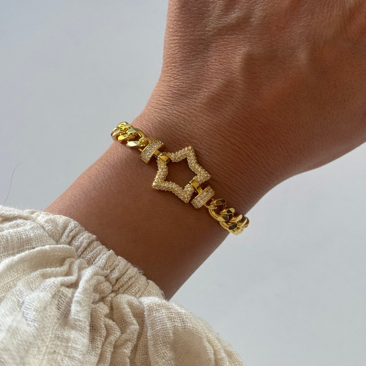 Yıldız Taşlı Bileklik /925 Gümüş